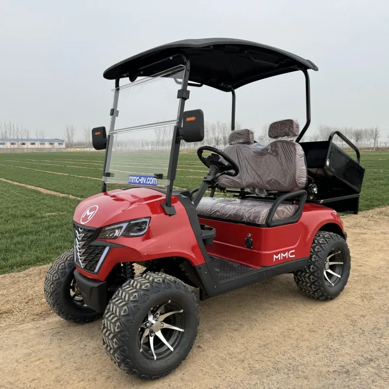 2 Rows 4 Seater Gas or Battery Powered Cart With Roof Ambient Light Farm Off Road Golf Car 60V 72V Lithium Battery