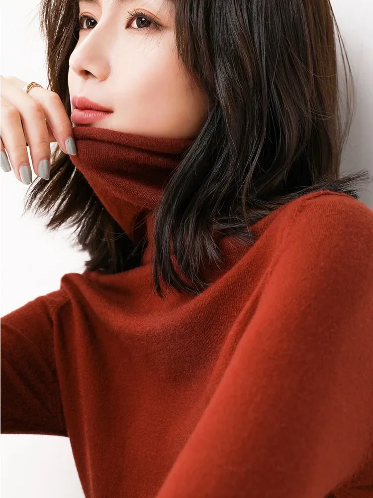 2026 Autumn Winter Knitted Pullover Turtleneck Women Sweaters Long Sleeve Woman Sweaters Tops Soft Jumper Pull Femme