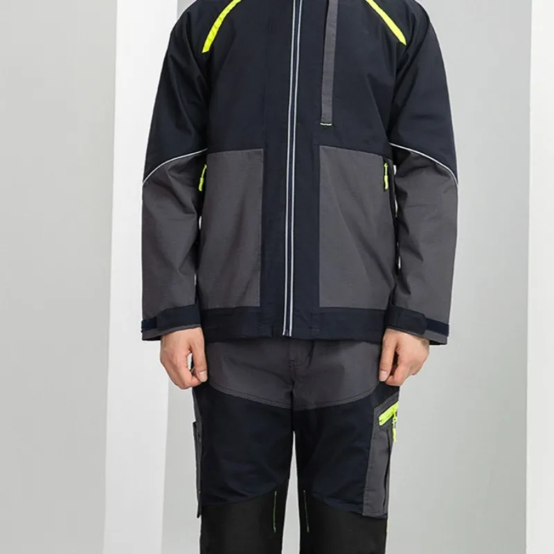 Spring Autumn Multi Pocket Work Pants Rip Resistant Durable Construction Factory Workshop Uniform Trousers