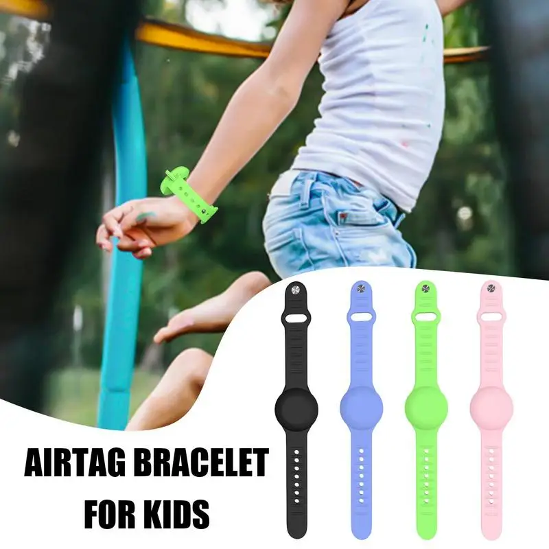 For AirTags Protective Case Silicone Strap For Air Tags Anti-lost Bracelet Cover For Kids Children Trackers Locator Watch Band