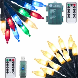 20LED-100LED String Lights Fairy Remote USB Christmas Tree Lights For New Year Party Garden Terrace Garland Christmas Decoration