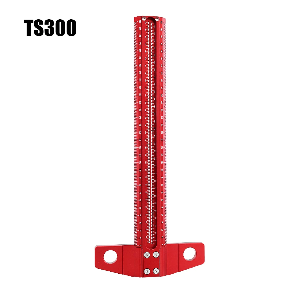 T-type 600MM Precision Aluminum Alloy Woodworking Scribe Marking Gauge Crossed-out Hole Scribing Ruler MeasuringTool