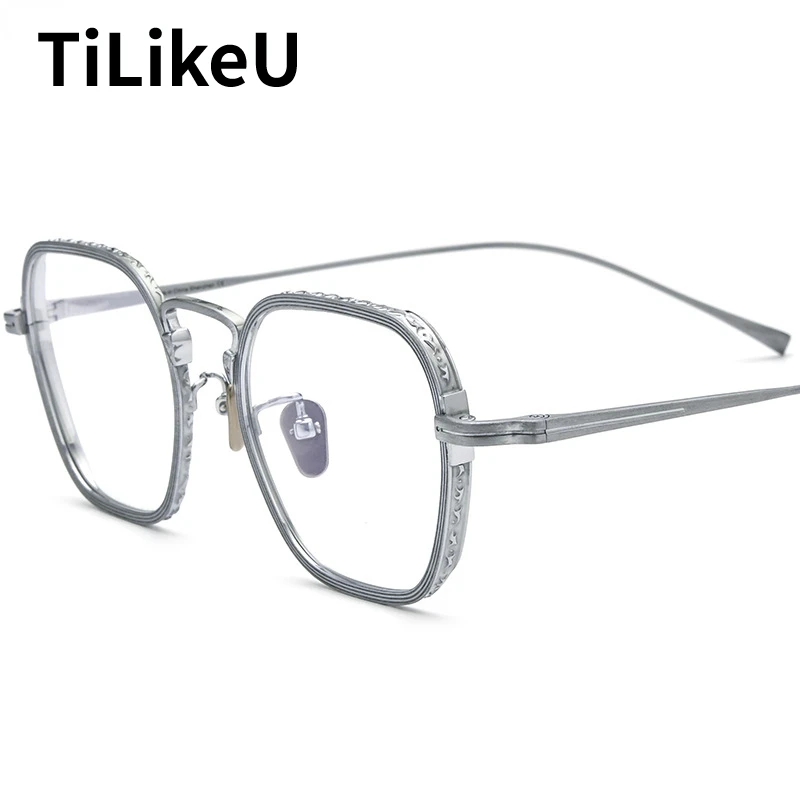 

Japan Style Square Titanium Eyeglasses Frame Vintage Men Reading Myopia Glasses Frames 2024 New Retro Brand Designer Eyewear Eye