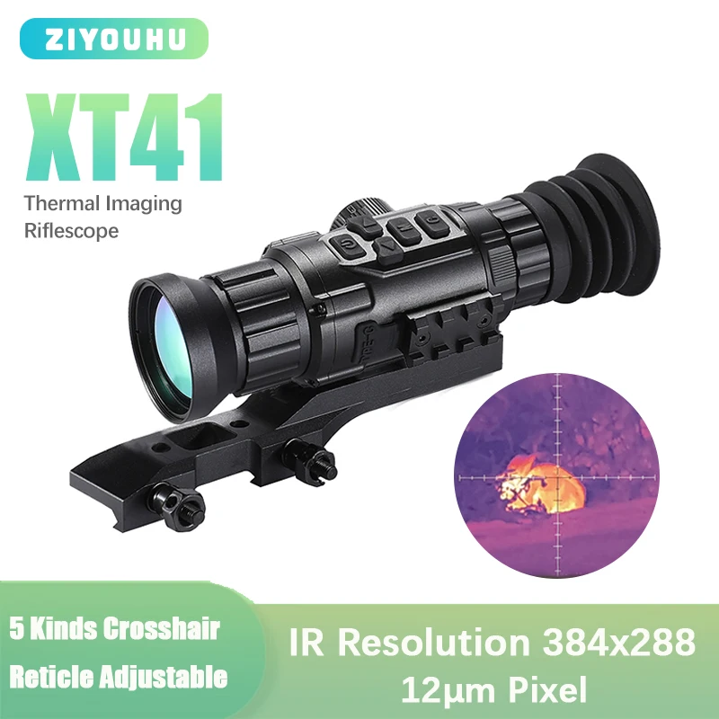 New XT41 Thermal Night Vision Imaging Monocular Sight Scope Thermographic Clip-On Riflescope External Screen Video for Hunting