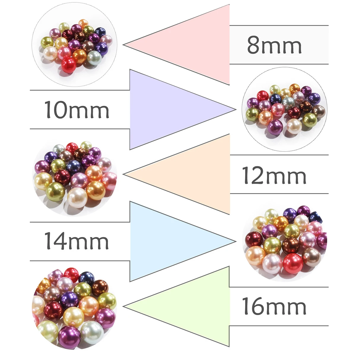 100 Sets Colorful Pearl Rivets Studs 8mm~16mm  Round Rivet for DIY Leather Craft Bag Shoes Hat Clothes Wedding Decoration