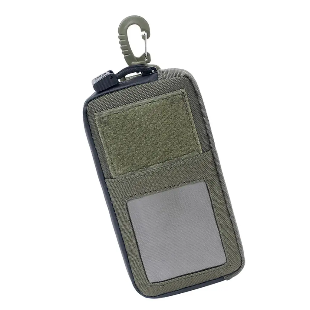 Nylon Camping Belt Purse Credit Card Case Organizer With ID Window With Hook