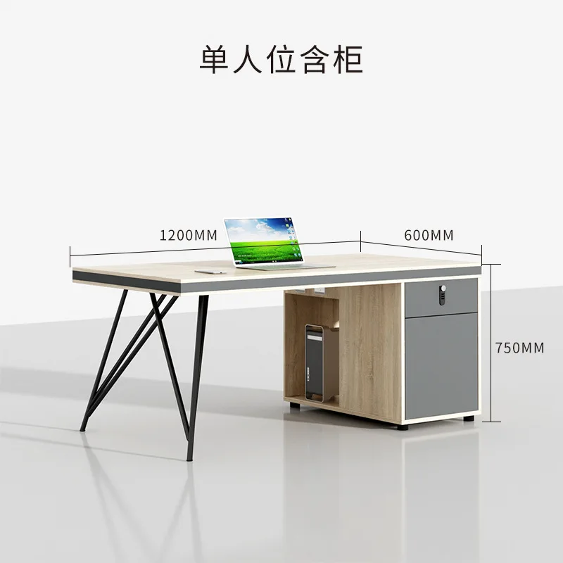 Комбинация офисного стола и стула. Двойной 4-местный 6-местный стол. Пространство для персонала. Простой современный компьютерный стол и стул для персонала.