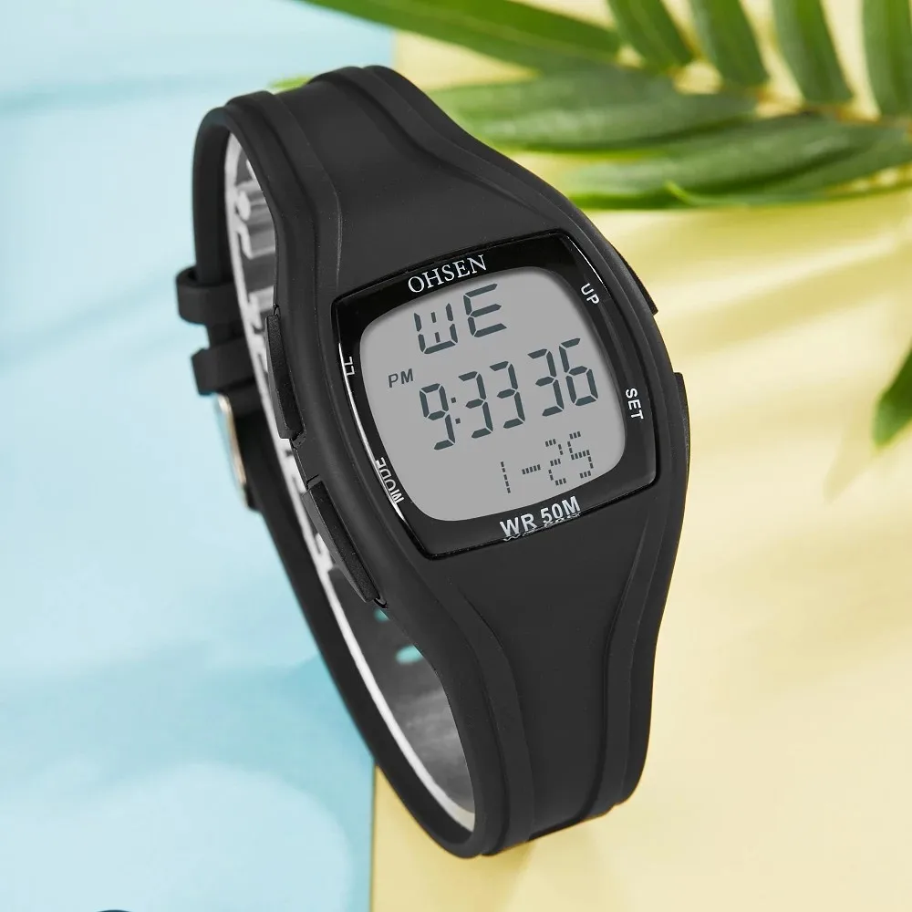 New Women Digital Watches Black Silicone 50M Waterproof Sport Watches Couple Wristwatch For Men Girls Gifts Relogio Feminin