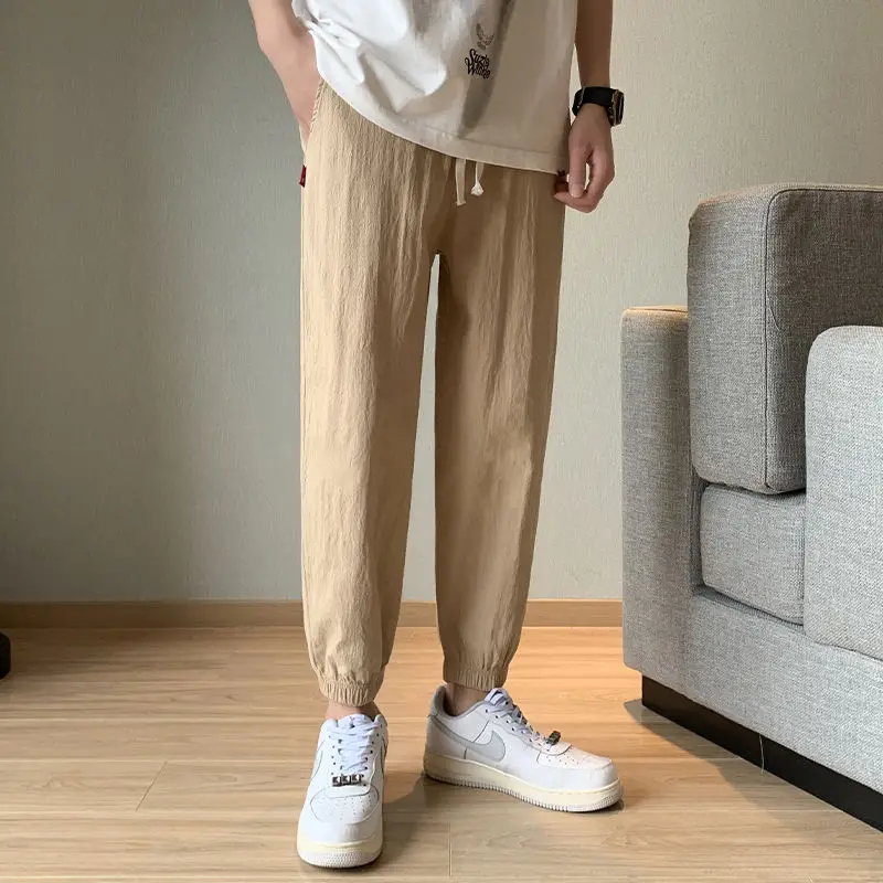 Japanese Casual Pants Men Jogger Pants Sweatpants Running Fitness Hiking Outdoor Trouser Lightweight Loose Vintage Men Clothing