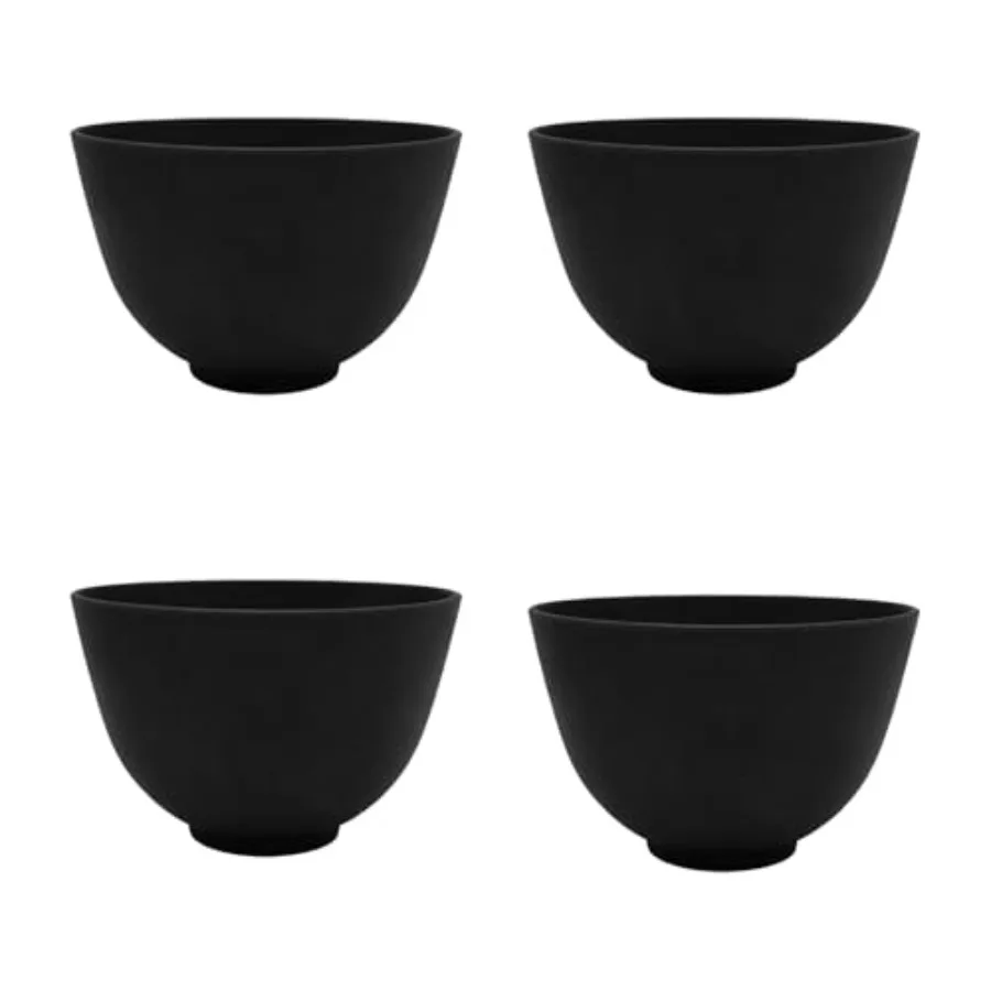 4 Pieces Of Silicone Facial Mask Mixing Bowl, Reusable Beauty Bowl, Suitable For Salon Spa, Home Beauty Tools Beautician, Black