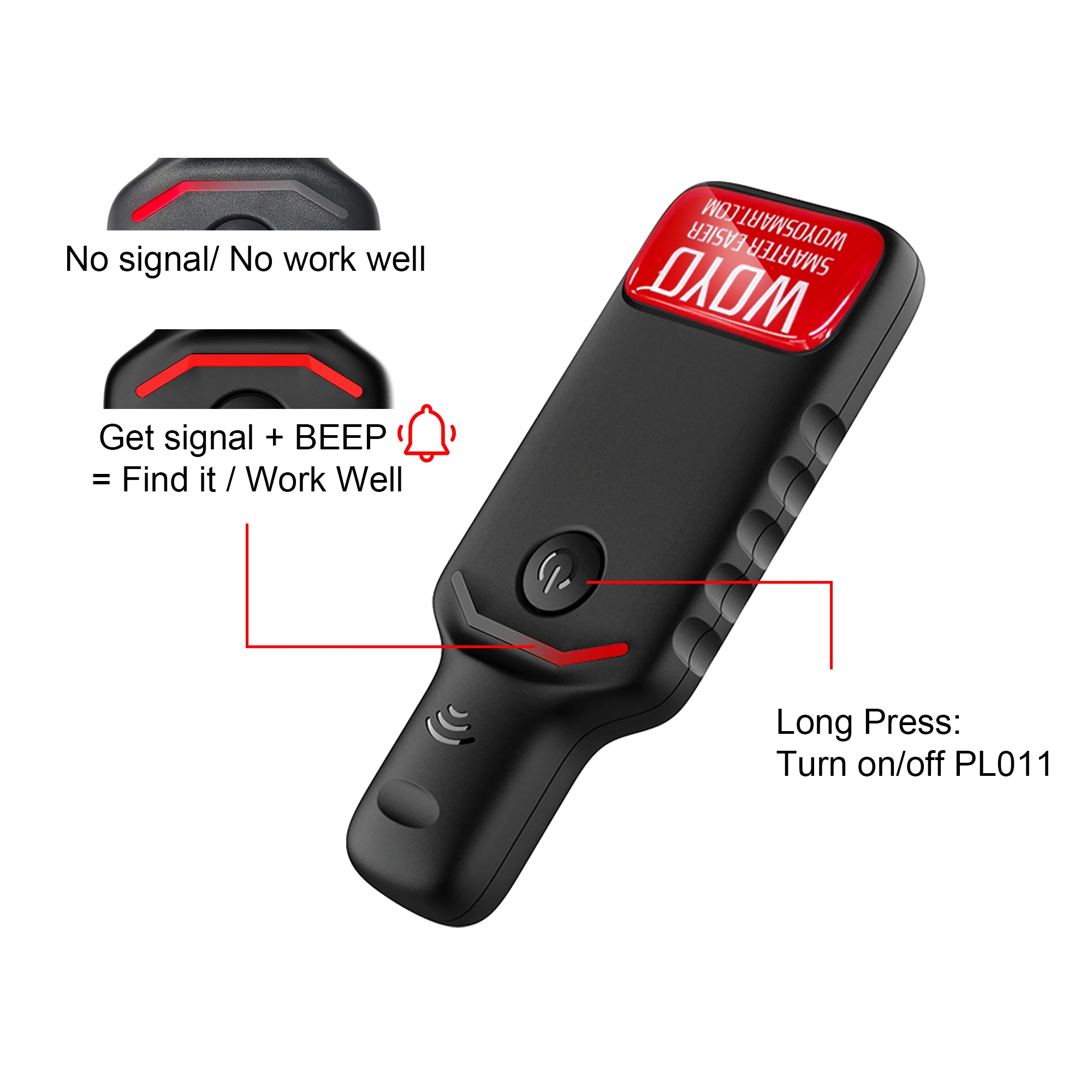 WOYO PL011 para todos los coches, localizador y Detector de bobina transpondedor PKE de entrada sin llave de 125kHZ, también prueba de antena PEPS