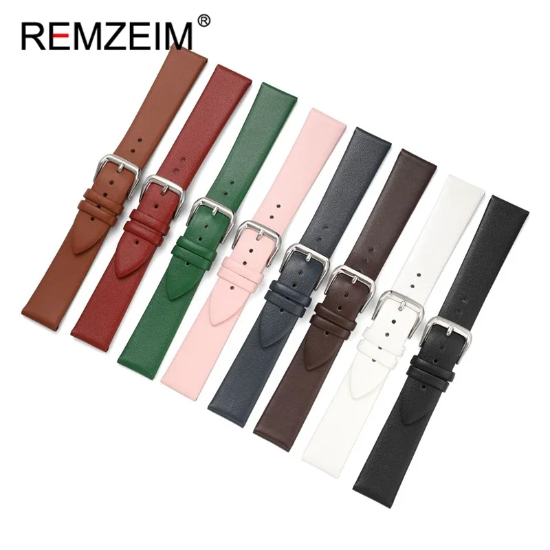 Ultra-thin High Quality Leather Watchband 8mm 12mm 14mm 16mm 18mm 20mm 22mm Bracelet Watch Straps Soft Leather Wristwatch Band