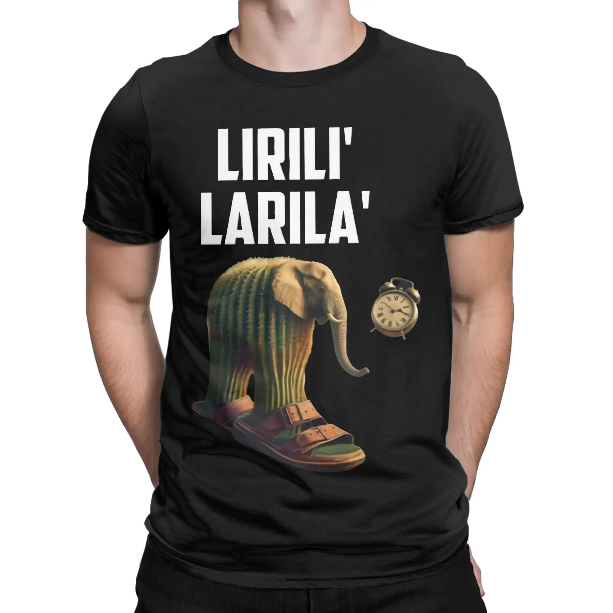

Men's Lirili Larila Italian Brainrot T Shirts Pure Cotton Clothing Casual Short Sleeve Round Neck Tees Gift Idea T-Shirts