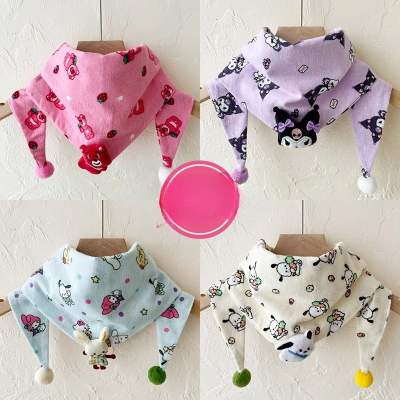 Miniso 어린이 스카프 가을, 겨울 새 아기 아기 삼각형 스카프 남자와 여자 목 커버 아기 방풍 따뜻한 목도리 스카프