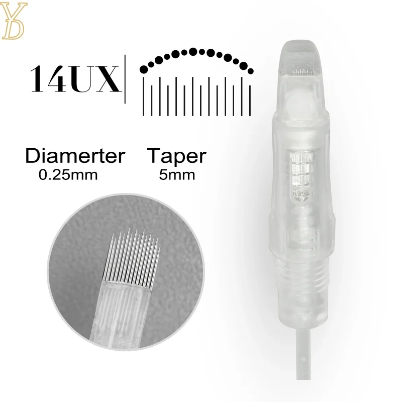 

YDPMU New Arrival 14UX Tattoo Needles 10PCS Cartridge for Semi Permanent Makeup Natural Wild Brows One Stroke