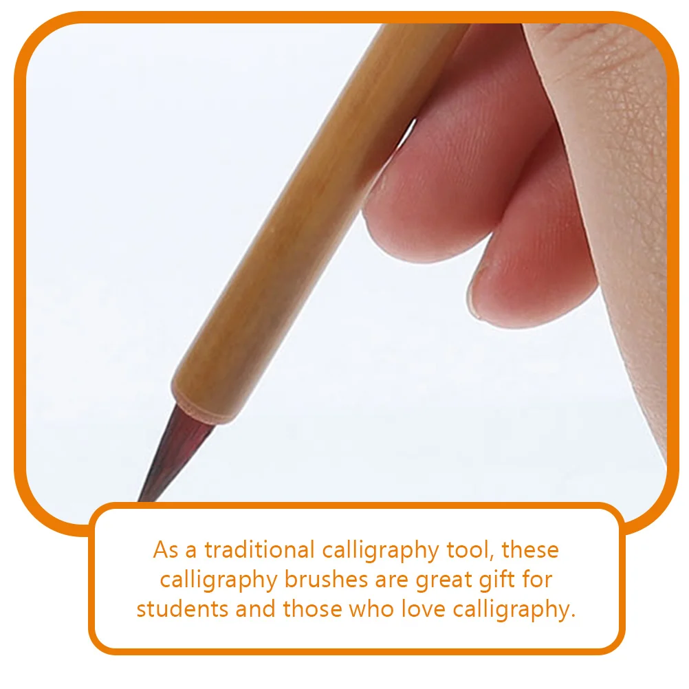 

4pcs Calligraphy Brush Pens Bamboo Student Writing Small Size Chinese Calligraphy Painting Stationery Portable Lightweight