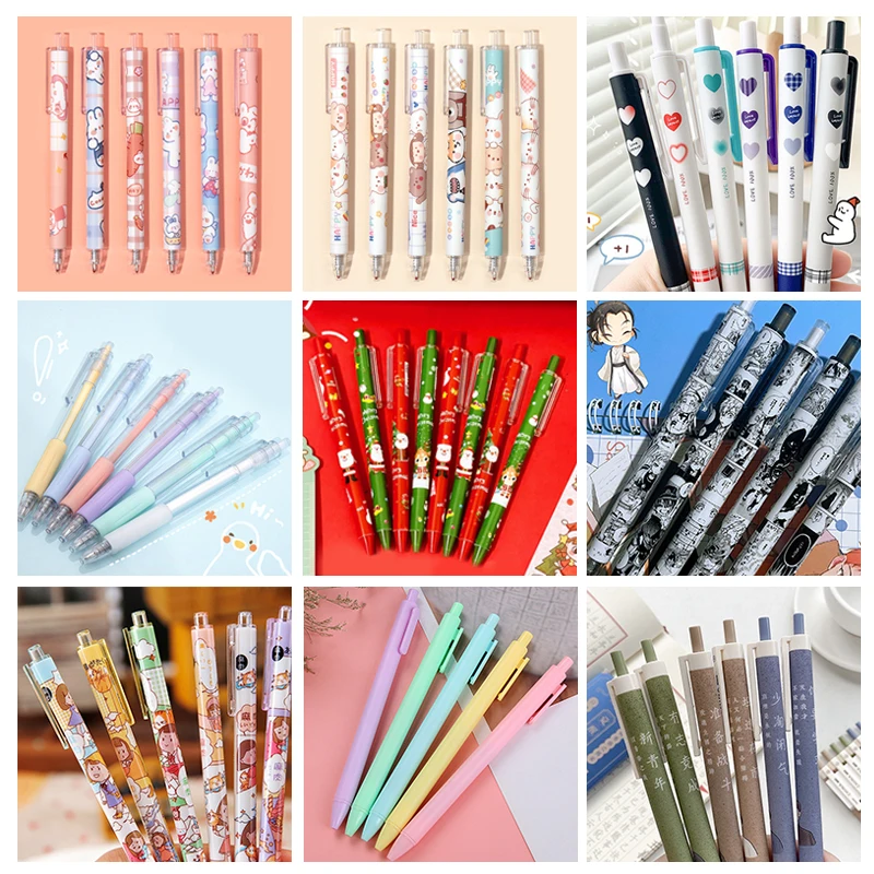 

6Pcs Stationery Cute Pens Stationery Pens Back To School Stationery Cute Things Pens Kawaii Cute Pen 0.5mm