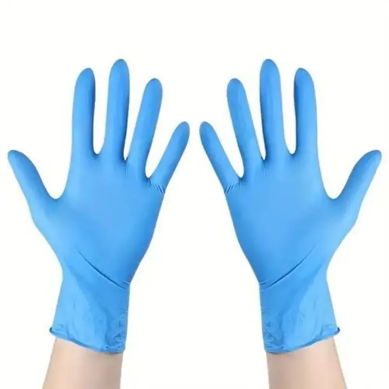 20pcs Disposable Blue Nitrile Gloves For Kitchen Disposable Latex Gloves, Oil-Proof Gloves, Multi-Functional Washing Gloves