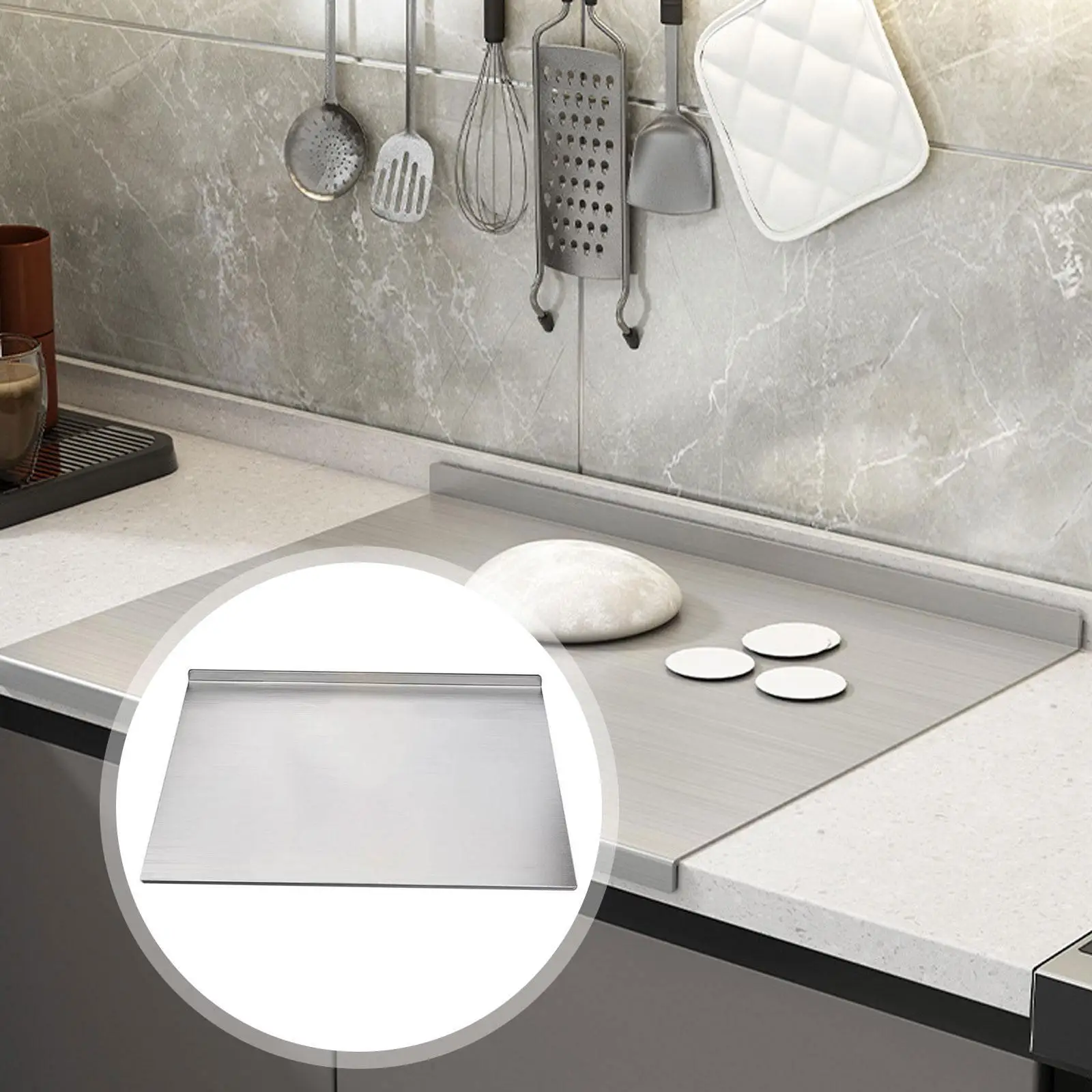 

Stainless Steel Cutting Board Portable Chopping Board Kneading Dough Board Thickened for Cutting Vegetables Fruits Meats Hotel