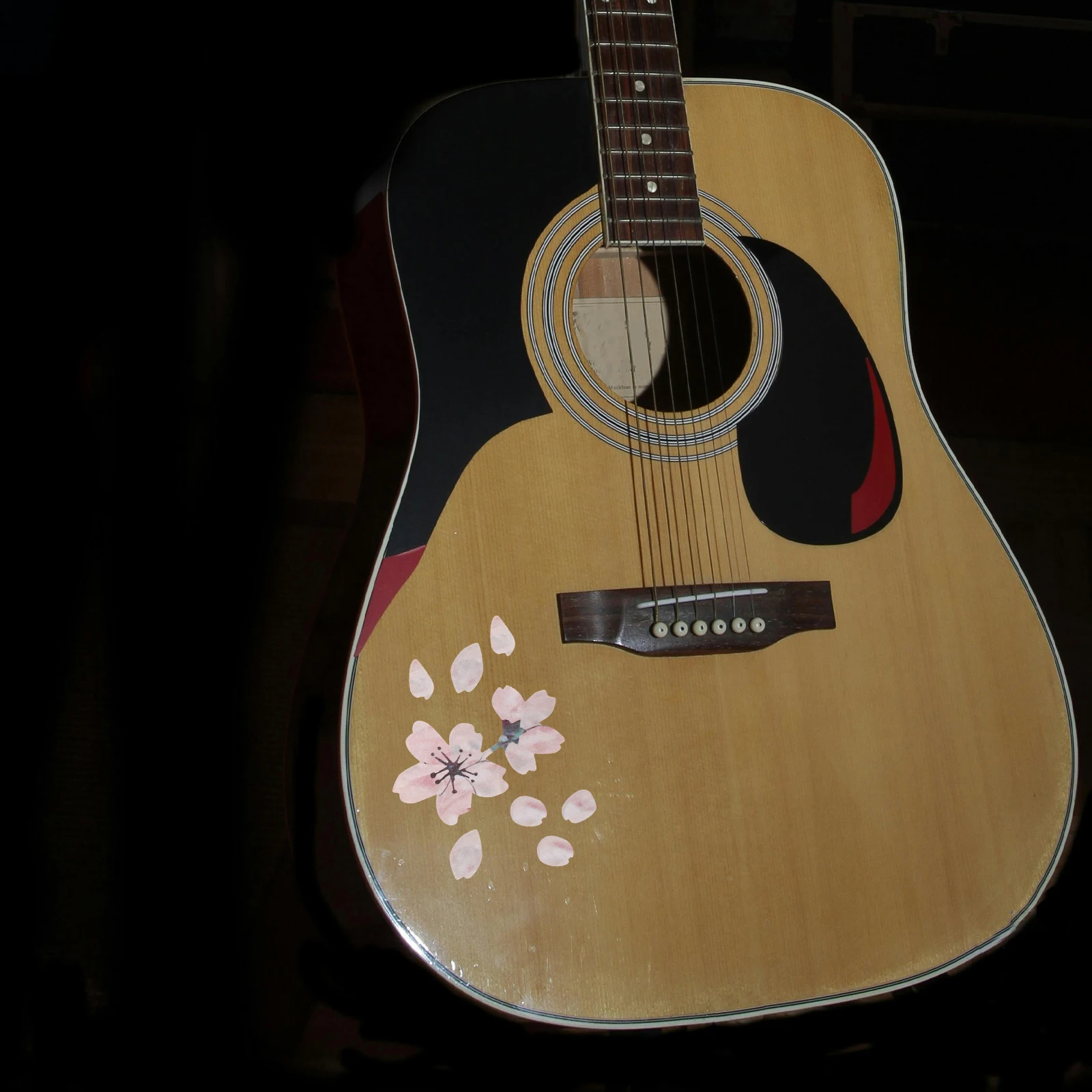 

2 Pcs Petal Stickers Decorative Decal for Guitar Label Bass Fretboard Fingerboard Decals Pvc Inlay