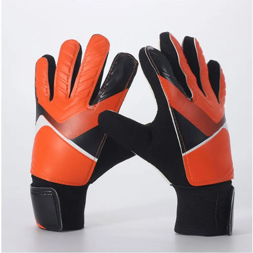 PU Children Goalie Gloves Anti-Slip Breathable Soccer Gloves Latex Wear Resistant Football Goalkeeping Gloves Teenager