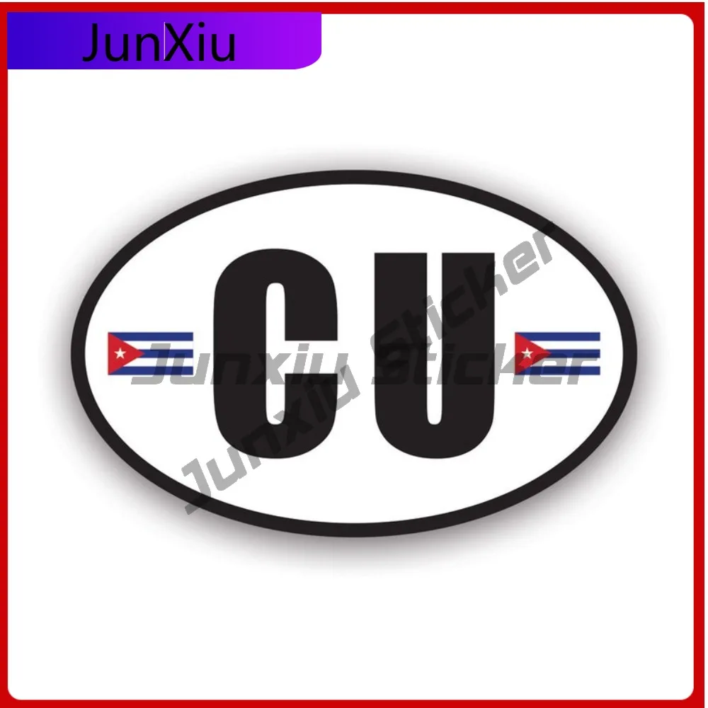 

Cuba Oval Sticker Waterproof Scratch Resistant Classic For Bumper Helmet Laptop Self Adhesive Easy To Remove Decor Anime Style