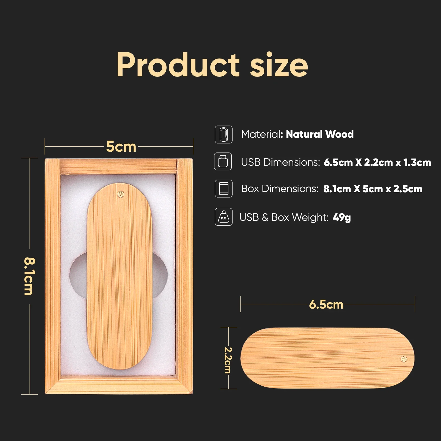 Transparent Lid USB Flash Drive 128GB Free Custom Logo Pen Drive 64GB Wood Box Memory Stick 32GB Creative Wedding Gift Pendrive