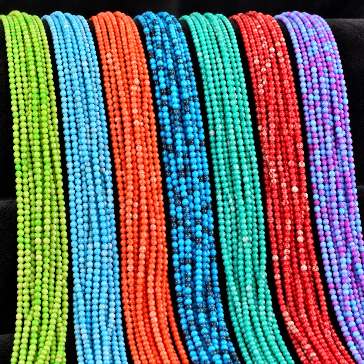 2mm 96pcs Stone Imperial Pine Assorted Colors Spacer Loose Beads For Jewelry Bracelets Necklace Making DIY Accessories