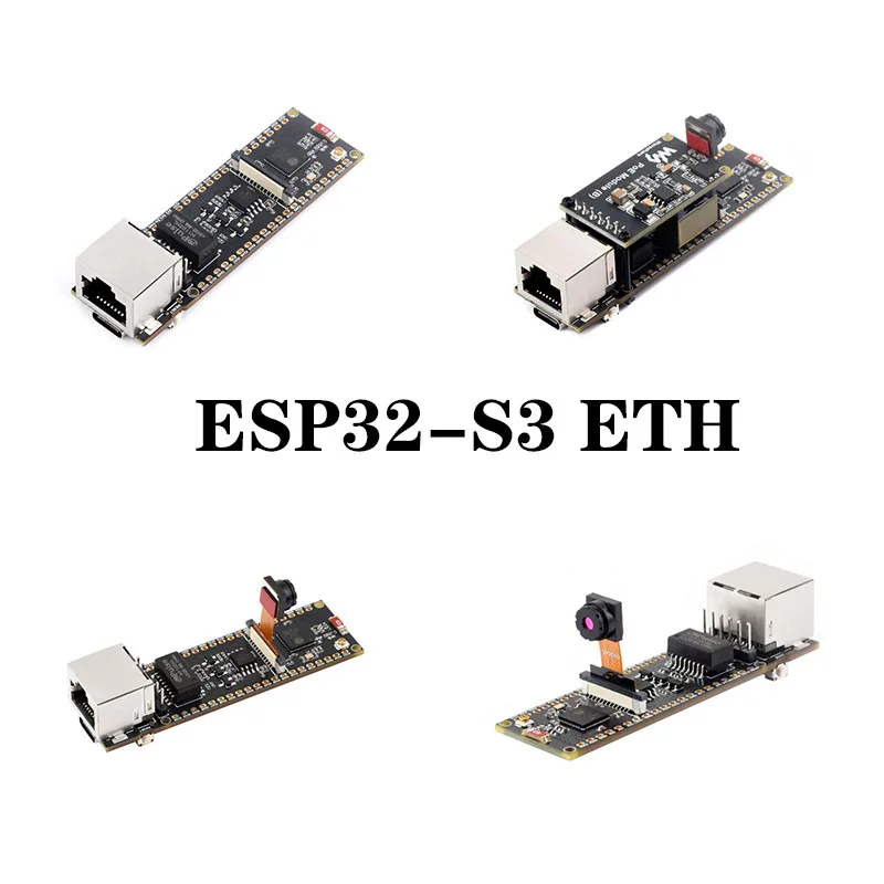 Waveshare ESP32-S3 ETH Board: 10/100Mbps RJ45 Ethernet, Wi-Fi, Bluetooth, 240MHz Dual-Core Processor.