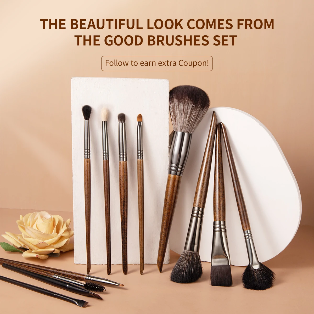 

OVW Makeup brushes set Professional Natural goat hair brushes Foundation Powder Contour Eyeshadow make up brushes