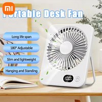 Xiaomi USB Rechargeable  Desktop Fan 180° Adjustable Tilt Fan with Electric Power Display 5 Speed Ultra Silent Desktop Fan