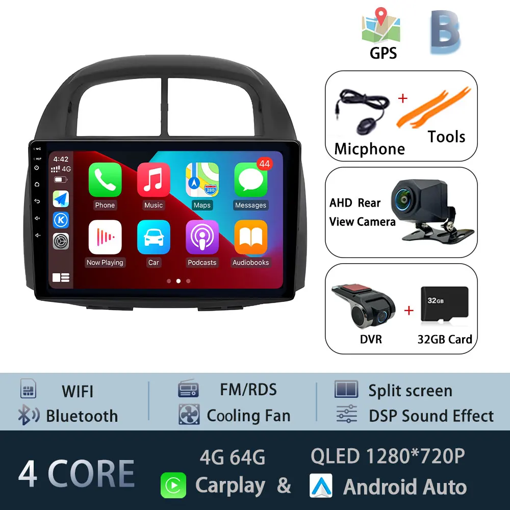 10.1 "Autoradio Android 15 Voor Toyota Passo Myvi Daihatsu Sirion 2006-2011 CarPlay Auto BT Multimedia GPS 360 °   Hoofdeenheid