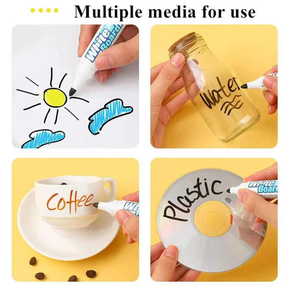 

4/8 Colors Whiteboard Markers Colorful Magnetic Eraser Drawing Markers Refillable Washable Fine Point Markers Whiteboards