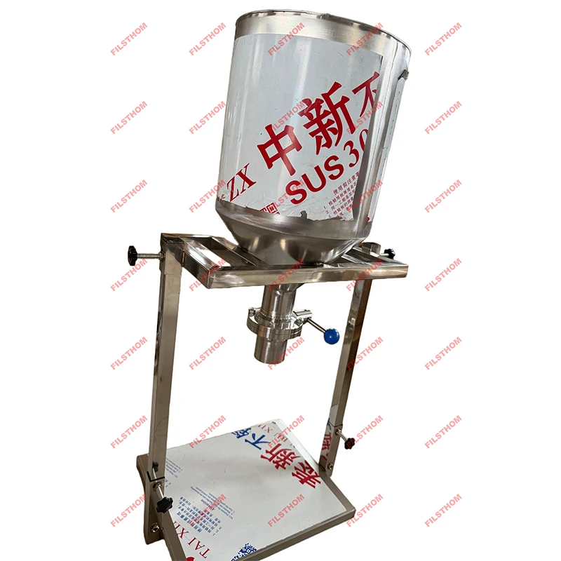 Non Standard Customized Food Grade Funnel Hopper Bucket Container Available With Valves Support Stand 304 316 Stainless Steel