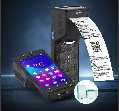 X8 محمول POS PDA مع طابعة فواتير/ملصقات مقاس 2 بوصة لبطارية العمل الطويلة للأعمال الخارجية
