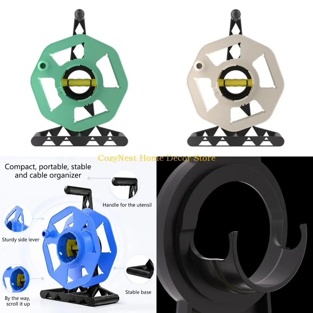 92mf-cord-storage-wheel-reel-line-winding-tool-twin-rod-support-for-easy-operation