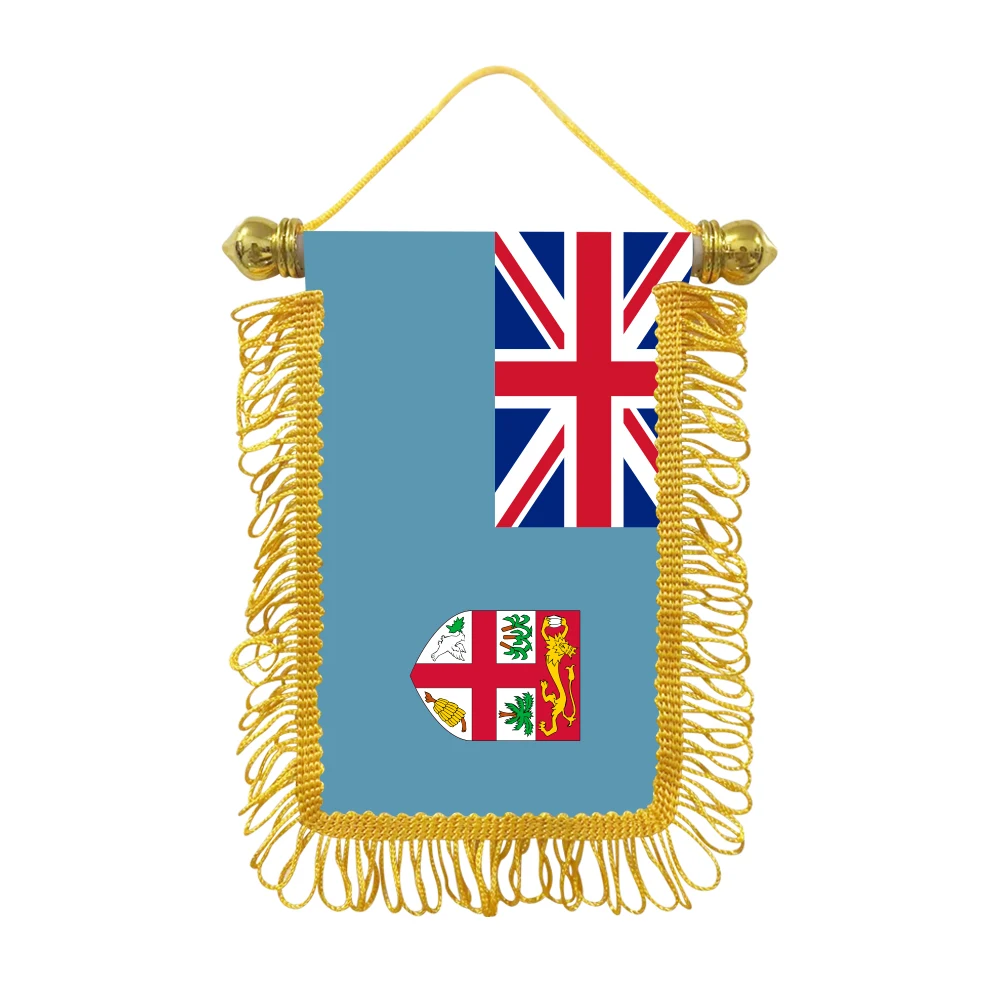 Fiji small hanging flag 10x15cm triangular flag car decoration hanging flag double-sided pattern with suction cup