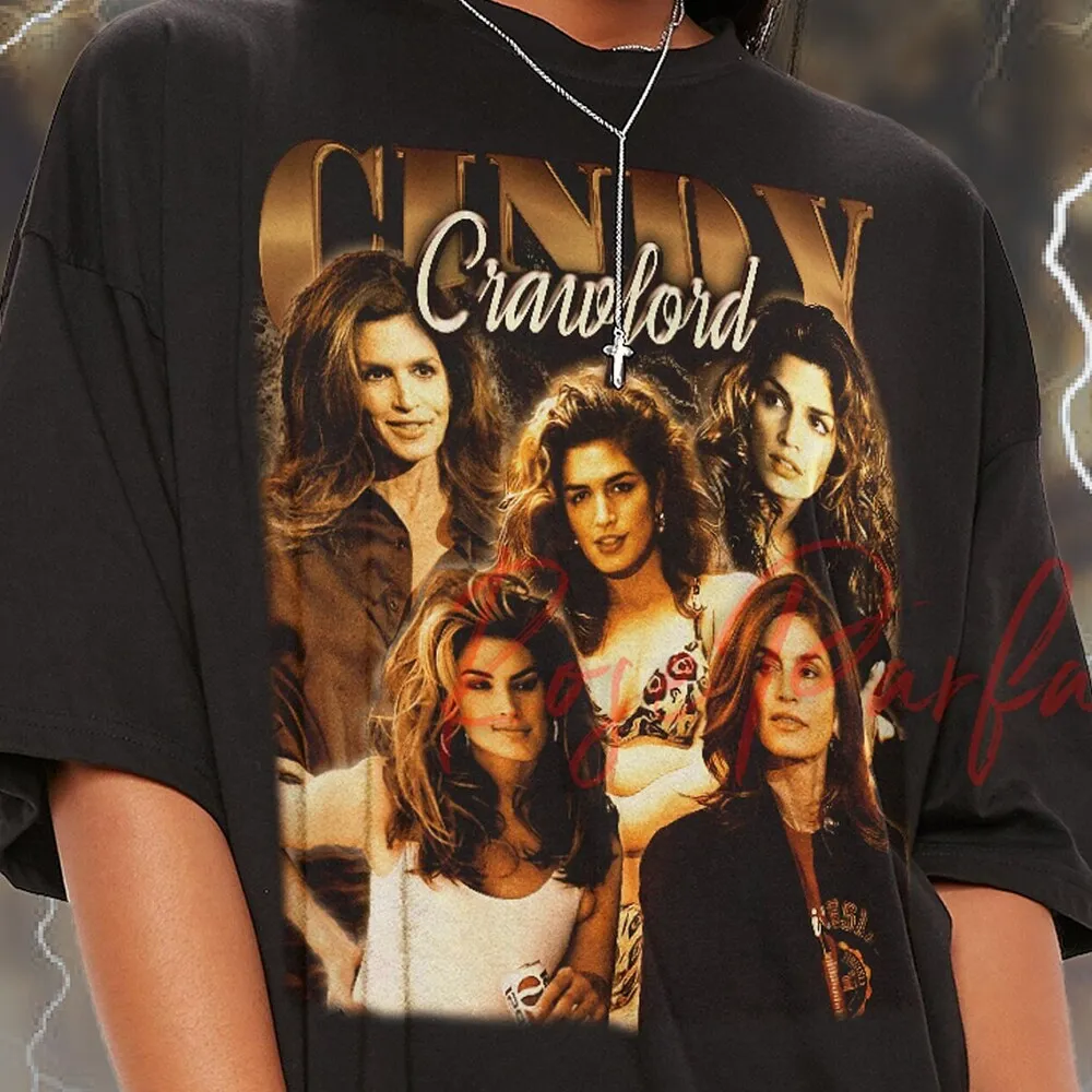 CINDY CRAWFORD Retro T-shirt - Cindy Crawford Tribute Shirt Cindy Crawford Fans Gift Cindy Crawford Clothing Cindy Crawford Vint