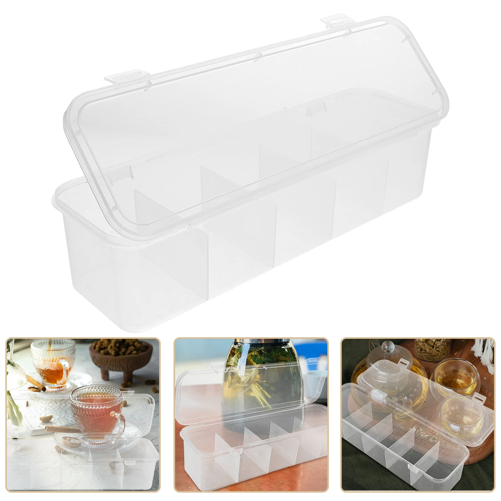 

Tea Bag Storage Box with Lid Kitchen Counter Organizer Coffee Station Sugar Packet Holder Material Compact Size