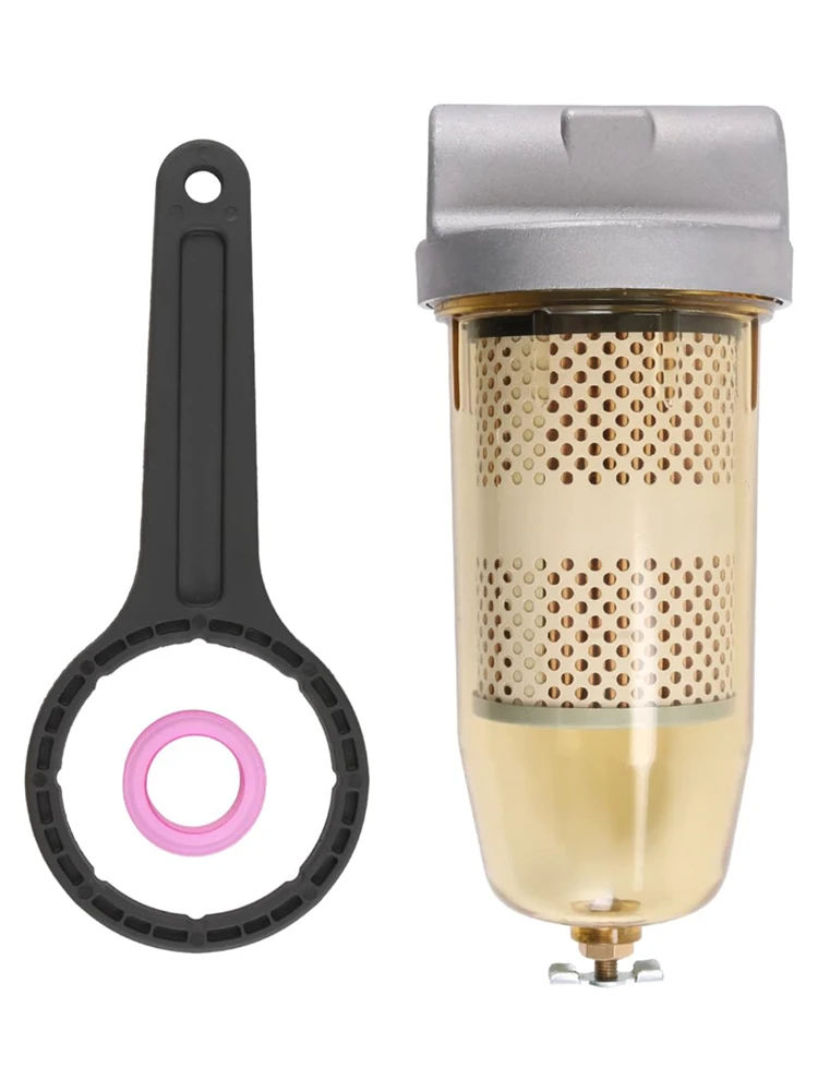 

496 Fuel Tank Filter Assembly with Wrench Replacement for oil Water Separate 30 Micron Max 25 Gpm 150 Psi ﻿