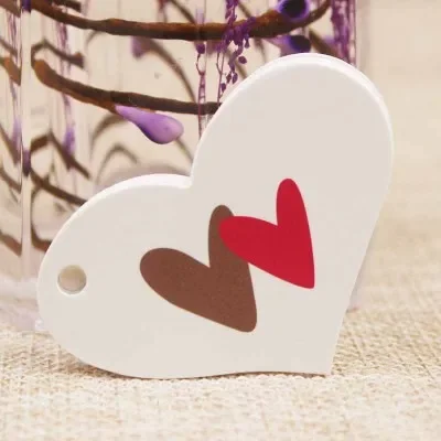 1000pcs mulit paper White/Black  labels DIY handmade with love  card heart shape thanks you gift Tag 55*33m