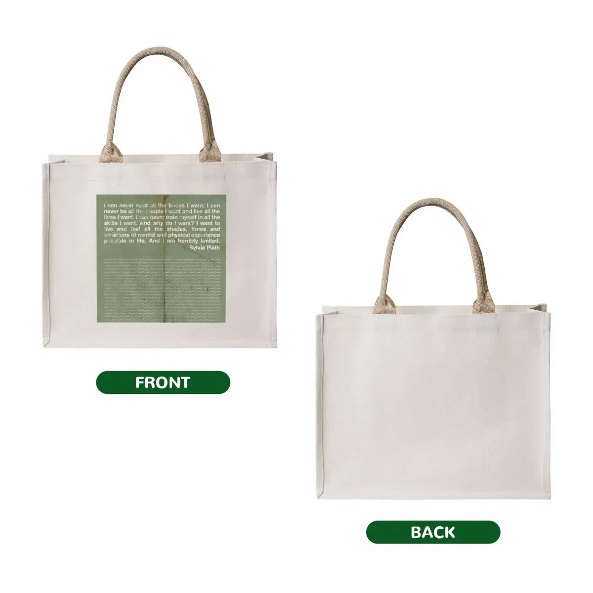 Sylvia Plath Tote Bag Women's bags ecological bags Fabric bag personalized tote