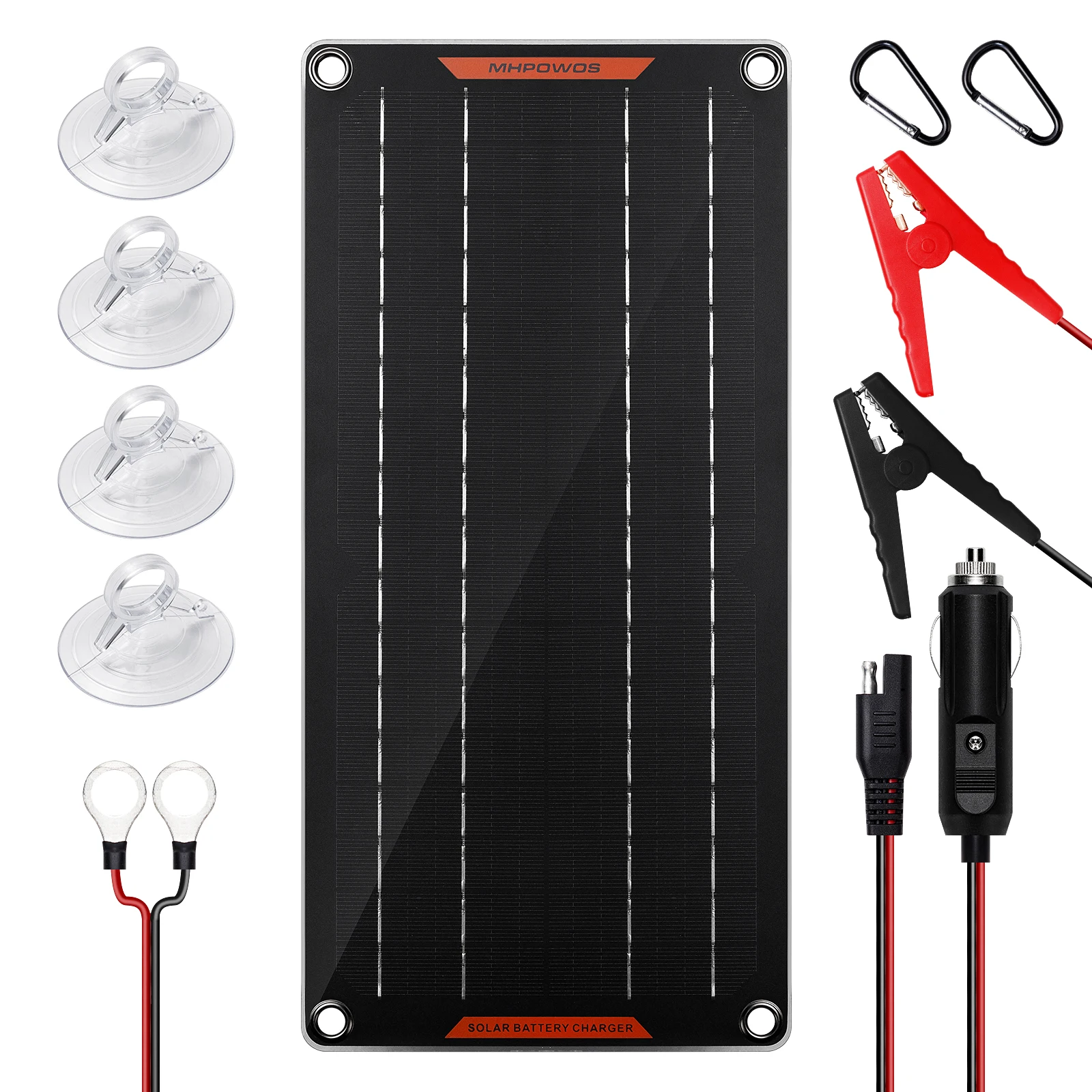 

MHPOWOS Solar Panel Car Battery Charger 10W 12V Solar Trickle Charger & Maintainer Built-in Intelligent MPPT Charge Controller