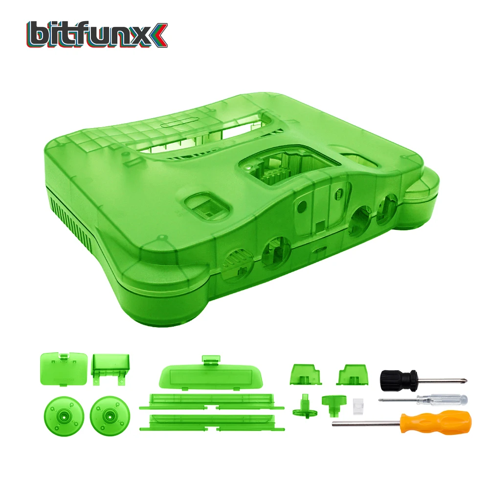 Bitfunx-透明なプラスチック製のシェルケース,n64,Nintendo Switch用の