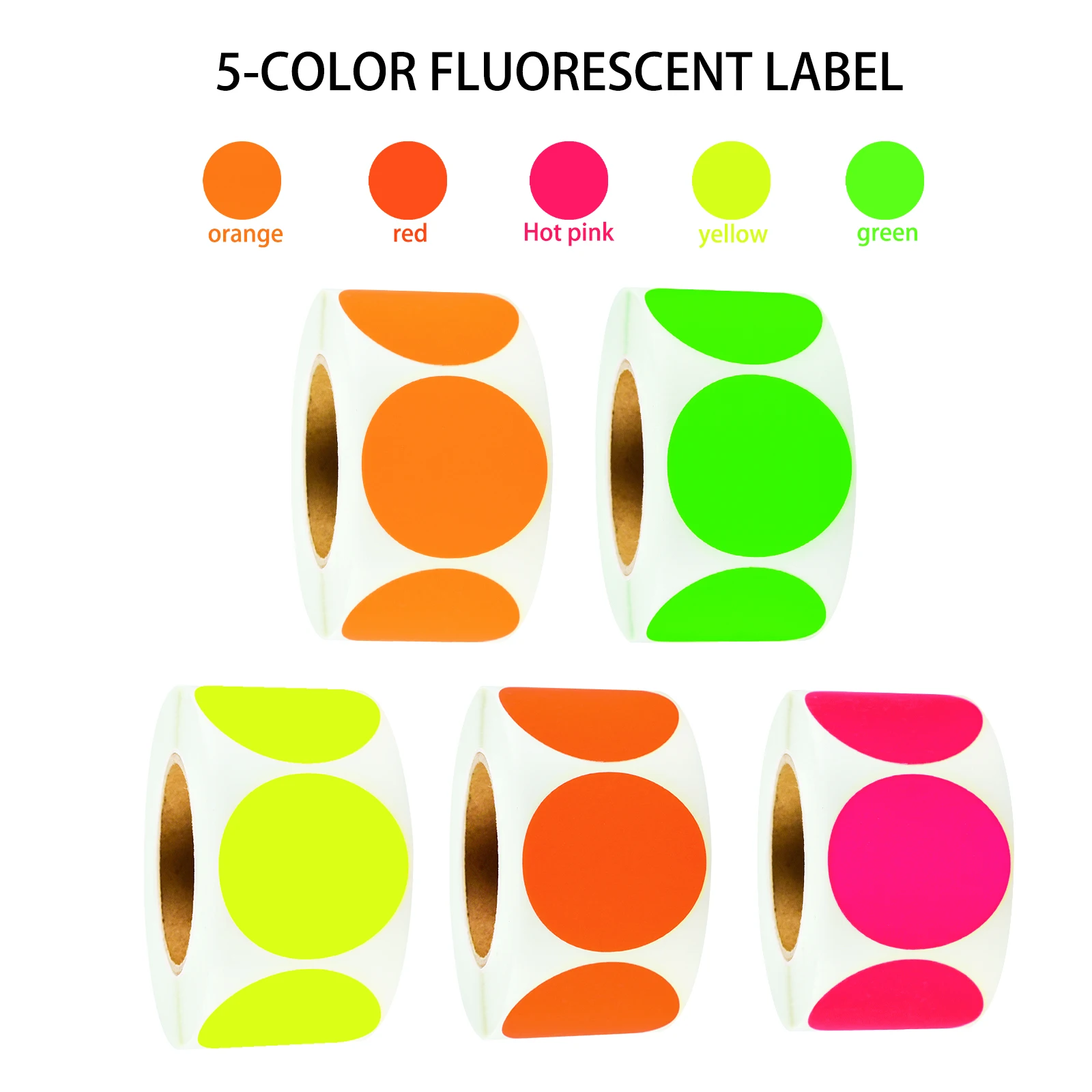 

300 шт. 1. 5In/3. Флуоресцентные круглые этикетки-наклейки 8 см, флуоресцентные круглые клейкие наклейки для классификации товаров и документов, маркировки ключевых моментов, организации пространства в комнатах и офисах, доступны в различных цветах, этике