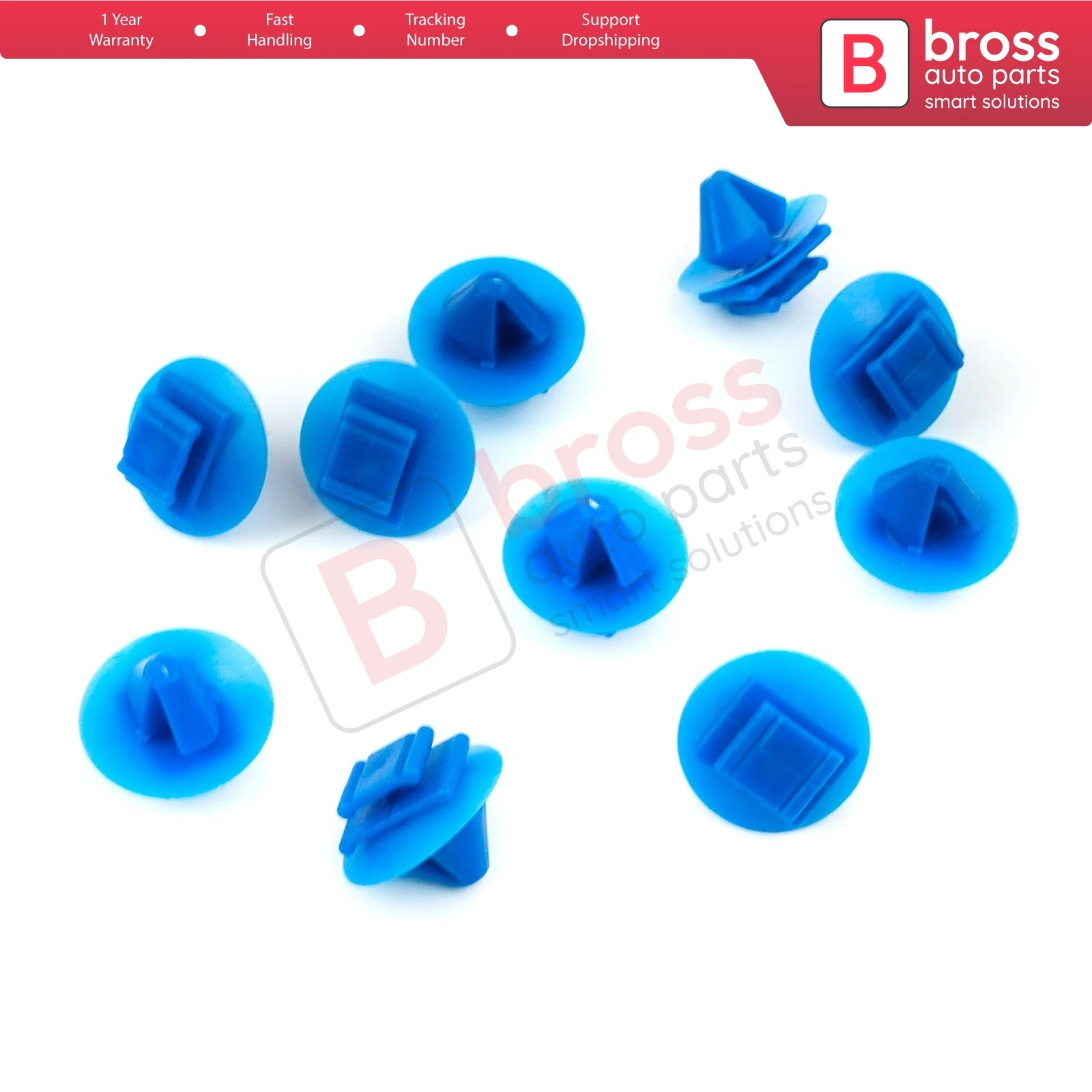 Bross BCF5057 10 PCS Side Moulding Blue Clip Bumper Bonnet Air Intake Covering for Citroën Peugeot  8565.40 Renault 7701049270