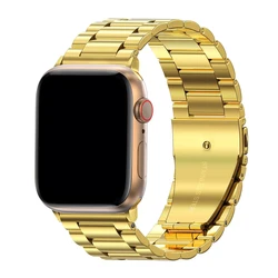 for Apple Watch Band Ultra 1/2 49mm 7 8 9 45mm 41mm Stainless Steel Strap for iWatch 6 5 4 3 44mm 42mm 41mm 38m Golden Wristband