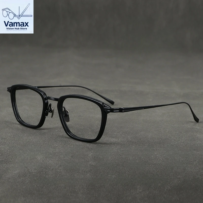 

Retro Pure Titanium Oversize Glasses Frame for Men Women Luxury Square Eyeglasses Casual Ultralight Reading Eyewear
