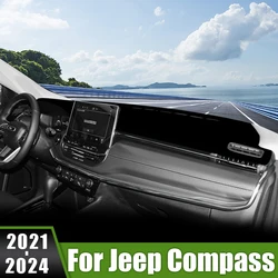 For Jeep Compass 2021 2022 2023 2024 Car Dashboard Cover Avoid Light Pads Sun Shade Mats Instrument Panel Carpets Accessories