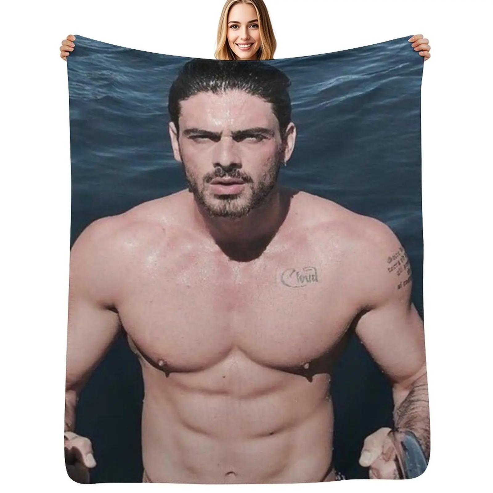 

michele morrone Throw Blanket Cozy Microfiber Throw Blanket for Home Bedroom